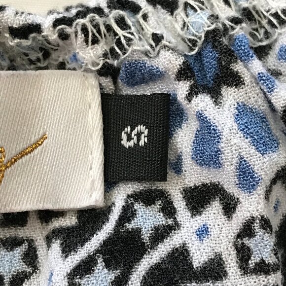 Ava Sky Romper Dress Women S Blue Geometric Tie Waist Pocket Long Sleeve Stretch - Picture 4 of 13